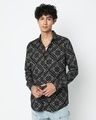 Shop Men's Black Abstract Aztec Printed Shirt-Front