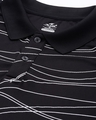 Shop Men's Black Abstract Printed Slim Fit Polo T-shirt