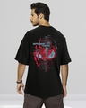 Shop Men's Black Across The Spiderverse Graphic Printed Oversized T-shirt-Front