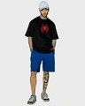 Shop Men's Black Across The Spiderverse Graphic Printed Oversized T-shirt