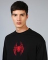 Shop Men's Black Across The Spiderverse Graphic Printed Oversized T-shirt