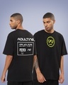 Shop Men's Black Adulting Graphic Printed Oversized T-shirt-Front