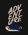 Shop Men's Black Adventure Typography T-shirt-Full