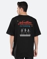 Shop Men's Black Adventure Is Coming Graphic Printed Oversized T-shirt-Front