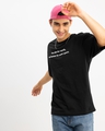 Shop Men's Black Alien for Earth Typography Oversized T-shirt-Full