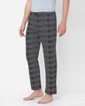 Shop Men's Black All Over Abstract Printed Cotton Lounge Pants-Full