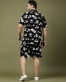 Shop Men's Black & White All Over Floral Printed Plus Size Co-ordinates-Full