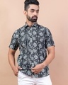 Shop Men's Black All Over Floral Printed Relaxed Fit Shirt-Front