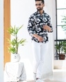 Shop Men's Black All Over Floral Printed Relaxed Fit Shirt