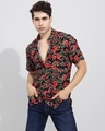 Shop Men's Black All Over Floral Printed Slim Fit Shirt-Full