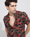 Shop Men's Black All Over Floral Printed Slim Fit Shirt