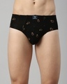 Shop Men's Black All Over Printed Briefs-Front