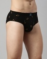 Shop Men's Black All Over Printed Briefs-Design