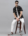 Shop Men's Black All Over Printed Cotton Shirt