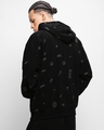 Shop Men's Black All Over Printed Oversized Hoodies-Full