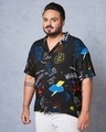 Shop Men's Black All Over Printed Oversized Plus Size Shirt-Design