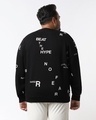 Shop Men's Black All Over Printed Oversized Plus Size Sweatshirt-Full