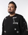 Shop Men's Black All Over Printed Oversized Plus Size Sweatshirt