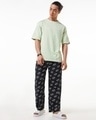 Shop Men's Black All Over Printed Oversized Pyjamas-Design