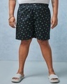 Shop Men's Black All Over Printed Plus Size Boxer-Front