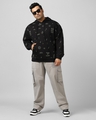 Shop Men's Black All Over Printed Plus Size Hoodies