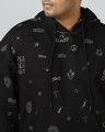 Shop Men's Black All Over Printed Plus Size Hoodies