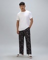 Shop Men's Black All Over Printed Pyjamas-Full