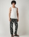 Shop Men's Black All Over Printed Pyjamas-Full