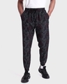 Shop Men's Black All Over Printed Training Joggers-Front