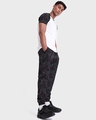 Shop Men's Black All Over Printed Training Joggers-Full