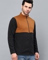 Shop Men's Black and Brown Color Block Slim Fit Jacket-Design