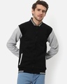 Shop Men's Black and Grey Color Block Jacket-Front