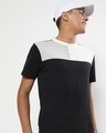 Shop Men's Black and White Color Block Henley T-shirt-Front