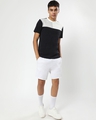 Shop Men's Black and White Color Block Henley T-shirt-Full
