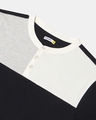 Shop Men's Black and White Color Block Henley T-shirt