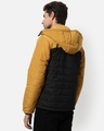 Shop Men's Black and Yellow Color Block Hooded Jacket-Full