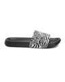 Shop Men's Black Animal Printed Sliders-Design