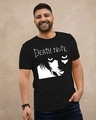 Shop Men's Black Anime Death Note Graphic Printed T-shirt-Front