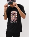 Shop Men's Black Anime AOT Eyes Oversized T-shirt-Front