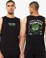 Shop Men's Black Area 51 Keep Out Graphic Printed Vest-Front