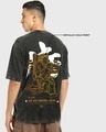 Shop Men's Black Ashura Graphic Printed Oversized Acid Wash T-shirt-Full