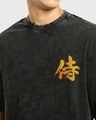 Shop Men's Black Ashura Graphic Printed Oversized Acid Wash T-shirt