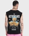 Shop Men's Black Astro Bear Graphic Printed Super Loose Fit Vest-Design
