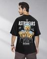 Shop Men's Black Astro Bear Graphic Printed Oversized T-shirt-Front