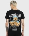 Shop Men's Black Astro Bear Graphic Printed T-shirt-Front