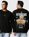 Shop Men's Black Astrobears Graphic Printed Plus Size T-shirt-Front