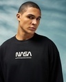 Shop Men's Black Astro Space Graphic Printed Oversized Sweatshirt