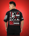 Shop Men's Black Attack Titan Graphic Printed Oversized T-shirt-Full