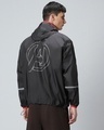 Shop Men's Black Avenger Logo Graphic Printed Super Loose Fit Windcheater Jacket-Design