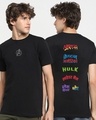 Shop Men's Black Avengers Assemble Typography T-shirt-Front